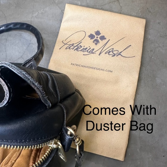 Patricia Nash Black Leather Heritage Collection Ashford Handbag/Crossbody - Picture 9 of 9